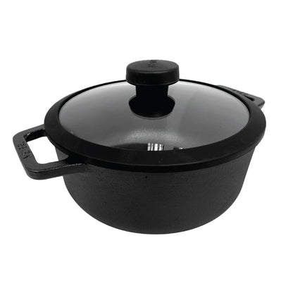 Pots - Meyer - Best Sellers, bestselling, bigsale, Meyer - Cast Iron, SAUTE, Sauteuse, SPECIAL SALE - MEYER CAST IRON หม้อเหล็กหล่อ 2 หู ขนาด 24 ซม. SAUTEUSE WITH GLASS LID (48241-C) | PotsandPans
