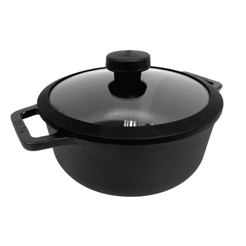 Pots - Meyer - Best Sellers, bestselling, bigsale, Meyer - Cast Iron, SAUTE, Sauteuse, SPECIAL SALE - MEYER CAST IRON หม้อเหล็กหล่อ 2 หู ขนาด 24 ซม. SAUTEUSE WITH GLASS LID (48241-C) | PotsandPans
