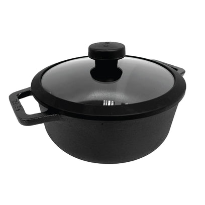 Pots - Meyer - Best Sellers, bestselling, bigsale, Meyer - Cast Iron, SAUTE, Sauteuse, SPECIAL SALE - MEYER CAST IRON หม้อเหล็กหล่อ 2 หู ขนาด 24 ซม. SAUTEUSE WITH GLASS LID (48241-C) | PotsandPans