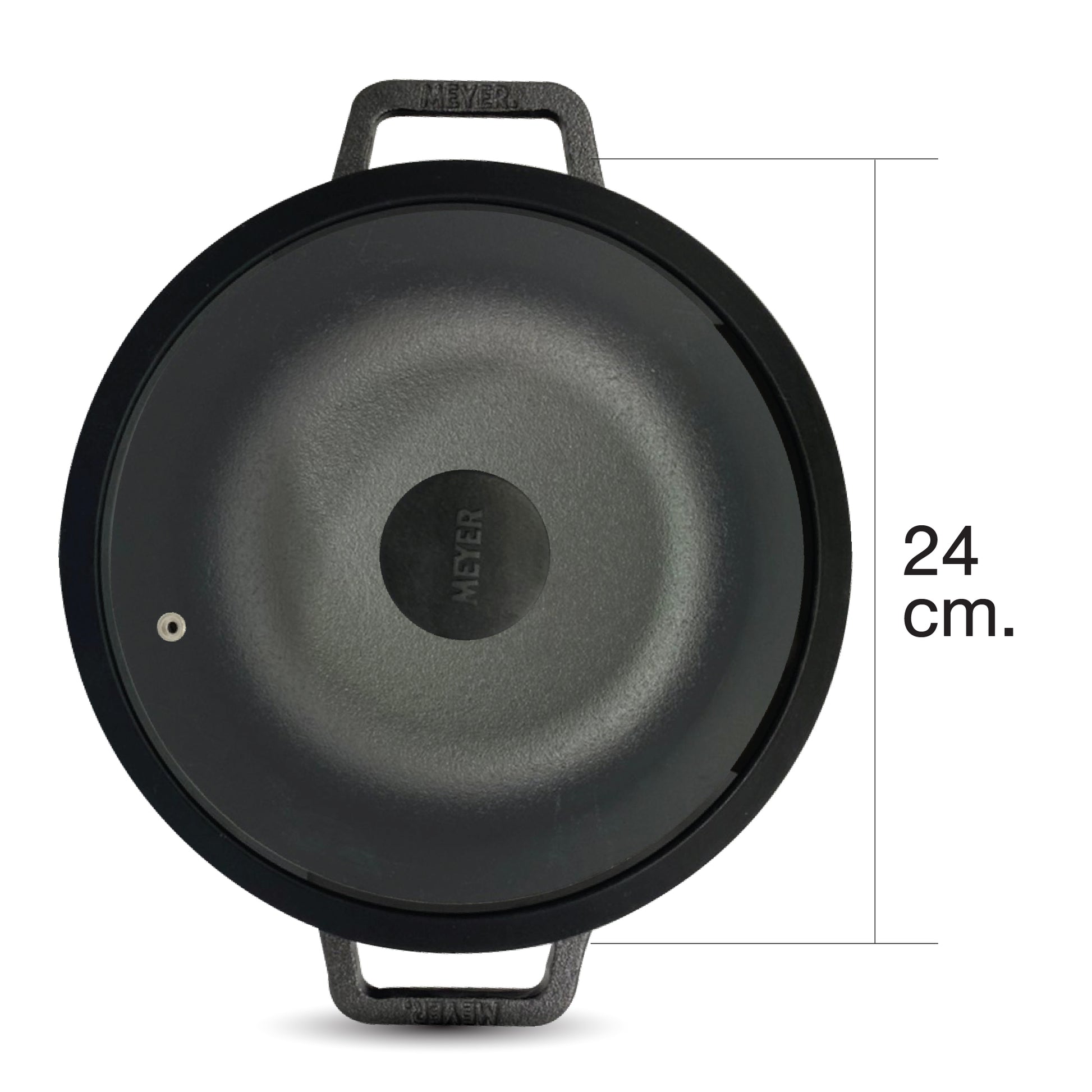 Pots - Meyer - Best Sellers, bestselling, bigsale, Meyer - Cast Iron, SAUTE, Sauteuse, SPECIAL SALE - MEYER CAST IRON หม้อเหล็กหล่อ 2 หู ขนาด 24 ซม. SAUTEUSE WITH GLASS LID (48241-C) | PotsandPansหู ขนาด 24 ซม. SAUTEUSE WITH GLASS LID (48241-C) - PotsandPans.in.th