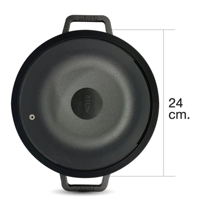 Pots - Meyer - Best Sellers, bestselling, bigsale, Meyer - Cast Iron, SAUTE, Sauteuse, SPECIAL SALE - MEYER CAST IRON หม้อเหล็กหล่อ 2 หู ขนาด 24 ซม. SAUTEUSE WITH GLASS LID (48241-C) | PotsandPansหู ขนาด 24 ซม. SAUTEUSE WITH GLASS LID (48241-C) - PotsandPans.in.th