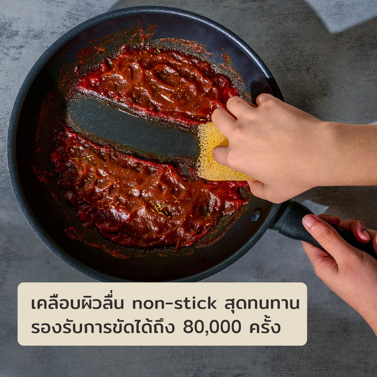 กระทะเทฟลอน ทรงลึก สำหรับผัดและทอด ทนความร้อน ใช้ได้กับเตาทุกชนิด ล้างง่าย ไม่ติดกระทะ