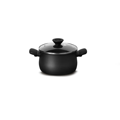 MEYER MIDNIGHT หม้อต้ม 2 หู hard-anodize ขนาด 20 ซม./3.8 ลิตร พร้อมฝา Stockpot (85096-TE12)  หม้อเทฟลอน ทนความร้อน ใช้ได้กับเตาทุกชนิด ล้างง่าย ไม่ติดหม้อ  มีมอก.